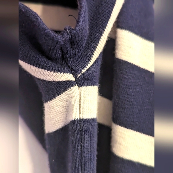 EUC Ralph Lauren 100% cotton navy/white horizontal striped short sleeve deep - Picture 9 of 9